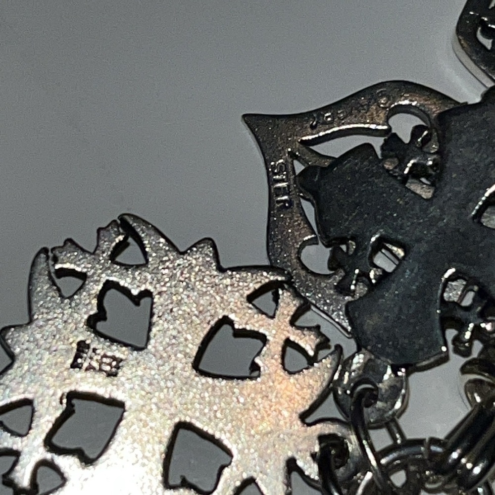 James Avery silver charm bracelet crosses, doves, sheep & shells Christian theme - Picture 8 of 10